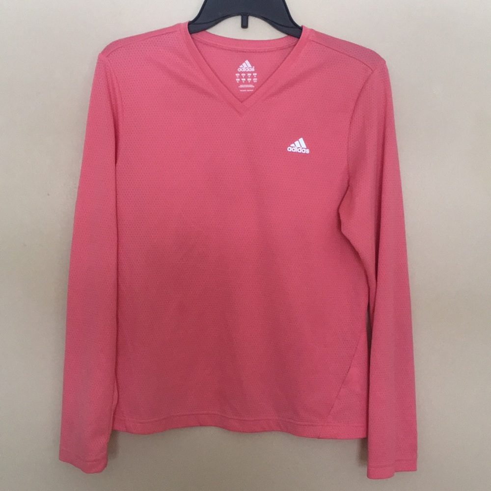 Adidas peach long sleeved workout top breathable M